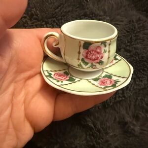 Floral Miniature Teacup and Saucer
